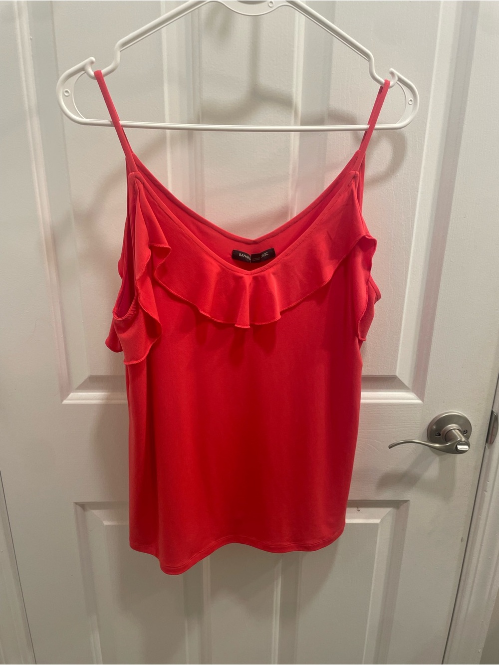 Banana Republic Ruffle-Trim Spaghetti Strap Top in hot pink